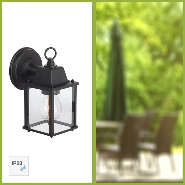 Zewnętrzny kinkiet Irvin 96186/06 rustykalny IP23 czarny