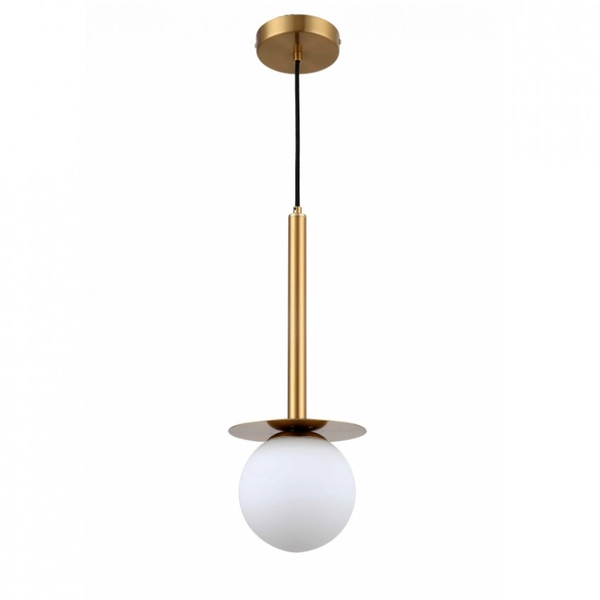 Złota lampa wisząca Roma LP-1345/1P GD Light Prestige mleczna szklana kula