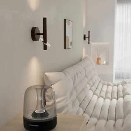 Ścienna lampa do sypialni Sopel Ring 41237 tubka metalowa czarna srebrna