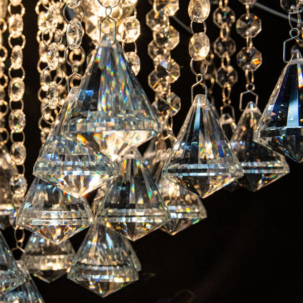 Żyrandol LAMPA wisząca Barcelona 6248/4 8C Elem pałacowa OPRAWA glamour crystal ZWIS na łańcuchu chrom przezroczysty