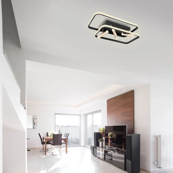 Prostokątna LAMPA sufitowa COCO 67301D1 Globo metalowe ramki LED 55W 2700K - 6000K złote