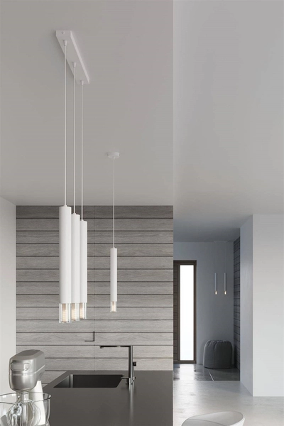 Metalowa lampa wisząca SL.0957 salonowa tuba nad stół biała