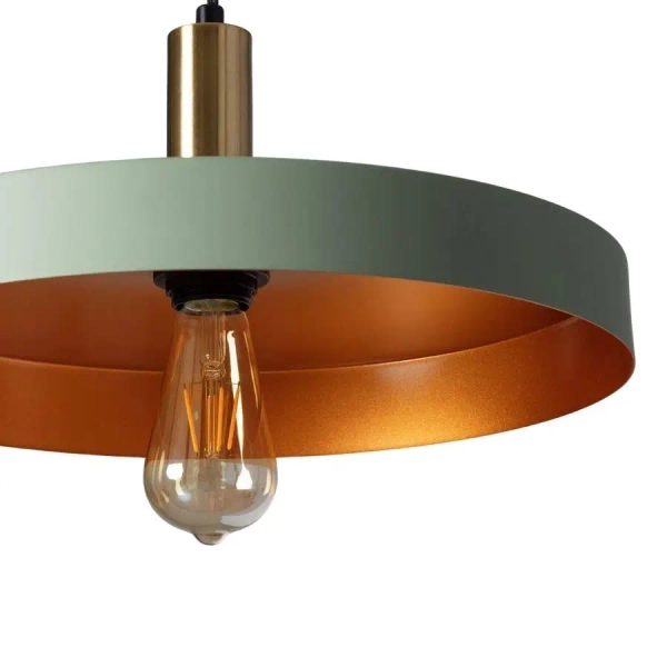 Wisząca lampa nad stół Dario ABR-LWO-DARIO-Z metalowa zielona złota