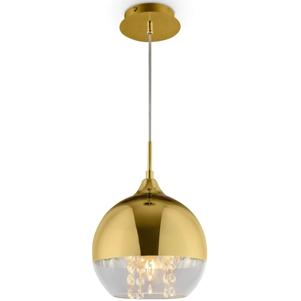 Pojedyncza lampa wisząca Fermi P140-PL-170-1-G crystals złota