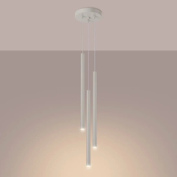 Podłużna wisząca lampa PASTELO SL.1515 nad wyspę tuby beżowe