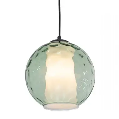Szklana lampa wisząca 22033 kulista okrągła biała zielona