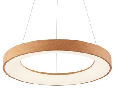Lampa wisząca ledowa Santana AZ5006 30W 3000K pierścień drewniany