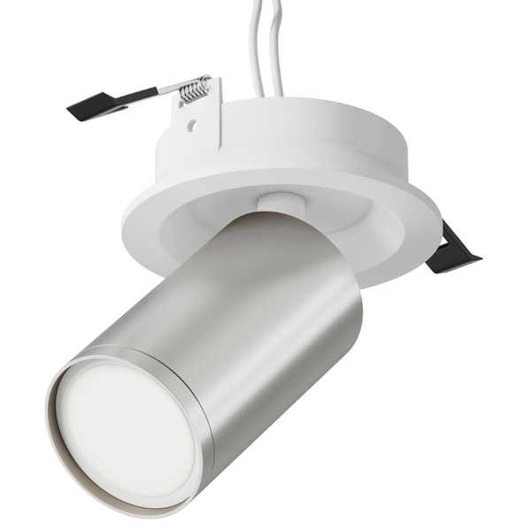 Tuba lampa podtynkowa reflektor regulowany biała srebrna Focus OUTLET