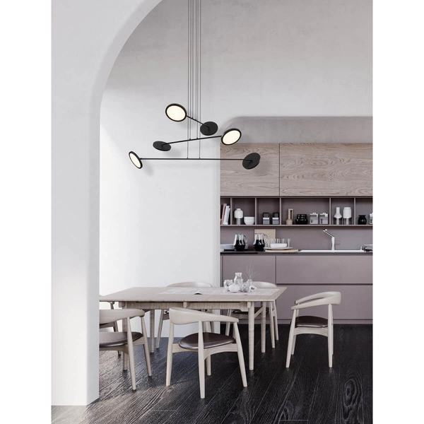 Biurowa lampa wisząca Abot LE43208 LED 51W 3000K dyski czarne białe