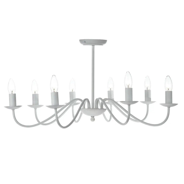 Wisząca lampa świecznikowa Irwin IRW0802 do jadalni biała