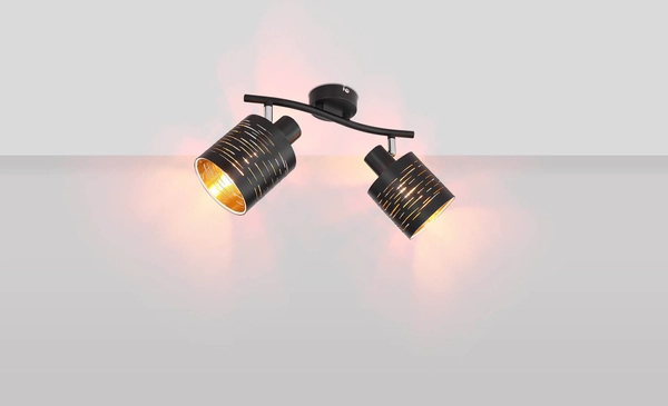 Sufitowa lampa Tunno 15342-2 z regulacją czarna złota