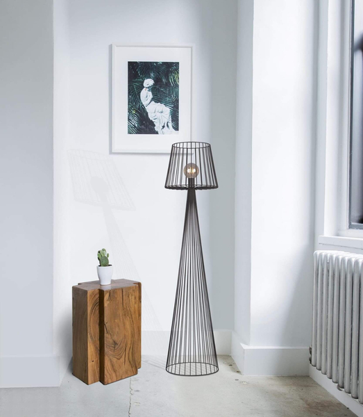 Druciana lampa podłogowa Soul K-4643 do salonu czarna