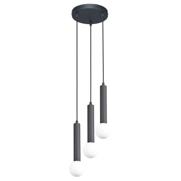 Potrójna lampa wisząca Filano PND-33574-3-BK sople czarne