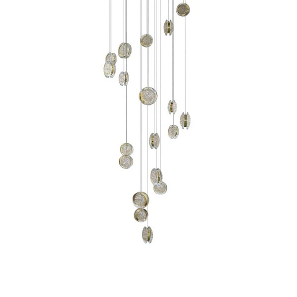 Kaskadowa lampa wisząca EUFORIA złota AZ6740 19xLED 105W 3000K ściemnialna