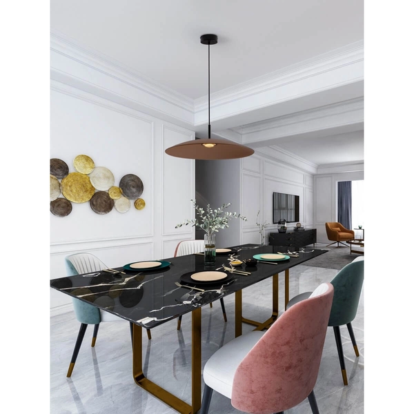 Lampa zwisająca PECA LE44272 LED 17W 3000K dysk czarna brązowa