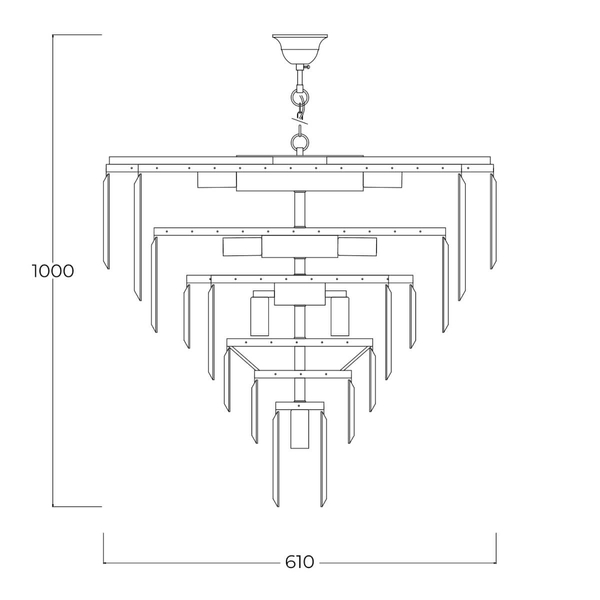 Wisząca lampa Versailles 17701/20-GLD Zuma na łańcuchu kryształ złota