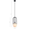 LAMPA wisząca MATTY MDM-3940/1 BK Italux druciana OPRAWA metalowa ZWIS szklana kula ball klatka loft czarna