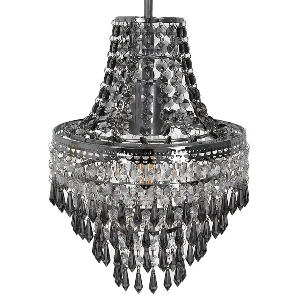 Kaskadowa lampa wisząca Gemma MLP1587 do salonu kryształowa srebrny