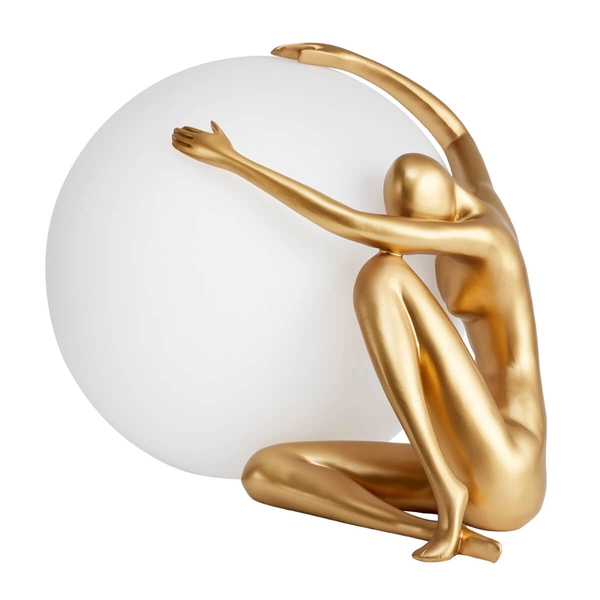 Dekoracyjna stołowa lampa WOMEN ST-6022-A gold Step kula ball biała złota
