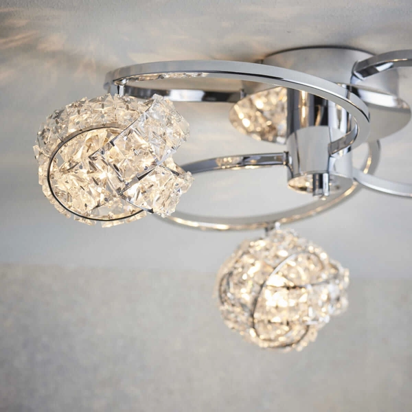 Kryształowa lampa sufitowa Talia 76285 Endon transparentna chrom