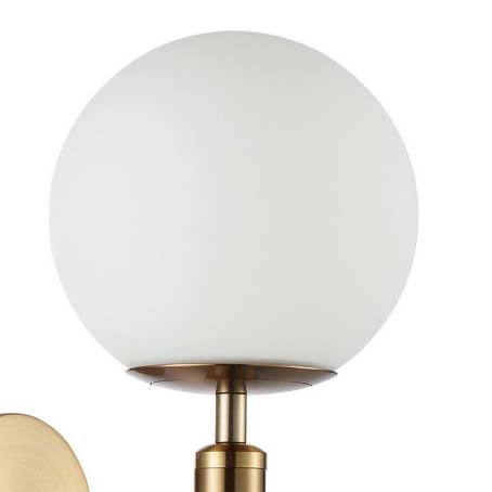 Nowoczesny kinkiet do jadalni WL-2324-1 GD+OPA Ravena szklana lampa złota biała