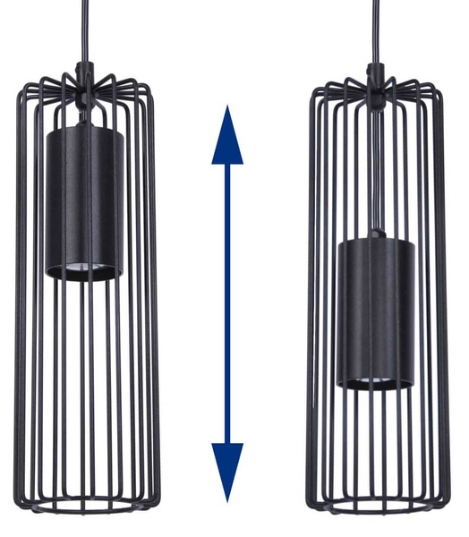 Wisząca lampa Falcon K-4933 kaskada nad łóżko czarna