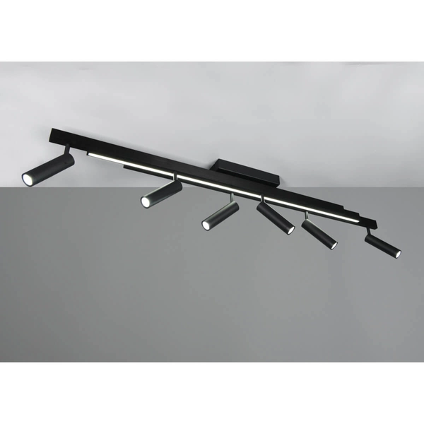 Metalowa lampa sufitowa ZENO 648310732 LED 18W+33W 2700-6500K tubki czarna