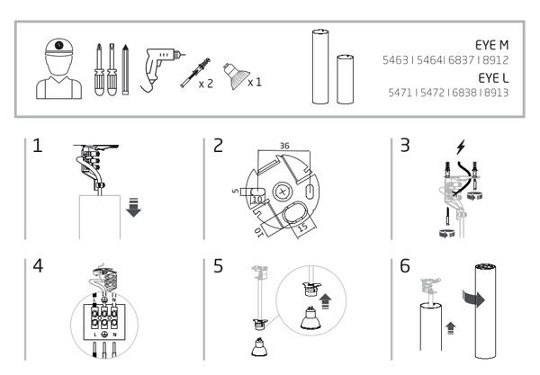 LAMPA sufitowa EYE M 5463 Nowodvorski metalowa OPRAWA downlight tuba biała