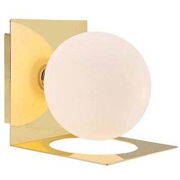 Loftowa LAMPA ścienna ZENIT 108085 Markslojd łazienkowa OPRAWA szklana kula kinkiet IP44 mosiądz biały