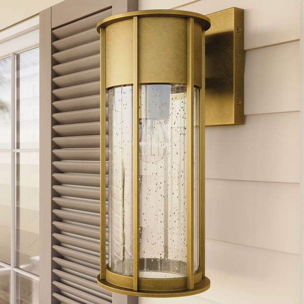 Lampa ścienna Camillo KL-CAMILLO-M-PNBR Kichler IP44 szklana mosiężna