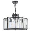 Kryształowa wisząca lampa Kiran KIR0522 regulowana na łańcuchu czarna