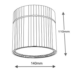 Plafon LAMPA sufitowa HIMI 1121 Shilo natynkowa OPRAWA metalowa czarna