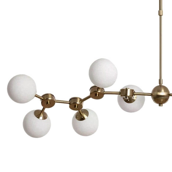 Szklana lampa wisząca Gambino ABR-ZWZL-10XE27 Abruzzo molekuły biały złoty