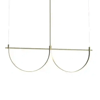 Wisząca lampa do salonu VICTORIA złota P0689 1xLED 40W 3000K geometryczna