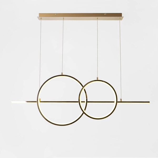 Ledowa lampa wisząca Cholet MD7358-2A-3GT Zumaline 34W 3000K ringi złote OUTLET