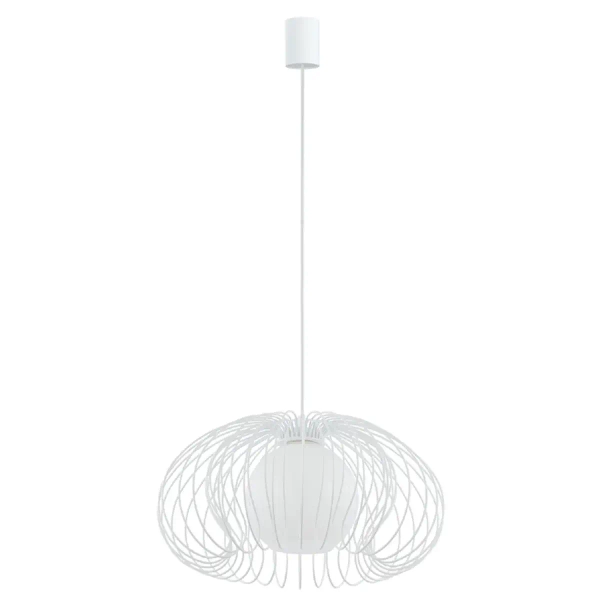 Druciana lampa wisząca MERSEY 5295 nad wyspę metalowa biała