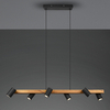 Zwieszana lampa na listwie VANTOS DL632312490 regulowana drewniana czarny
