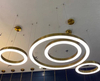 Lampa wisząca CGBOLRING40+60 Copel metalowe pierścienie LED 45W 3000K nad stół mosiądz