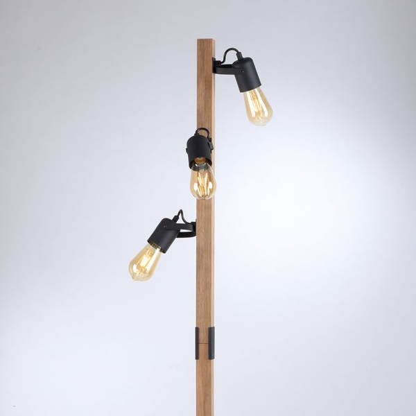 Lampa podłogowa Canop 15629-18 do sypialni drewniana czarna