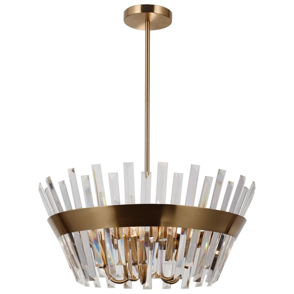 Sypialniana lampa zwisowa Altoya PND-22450-5A-HBR Italux kryształy mosiądz