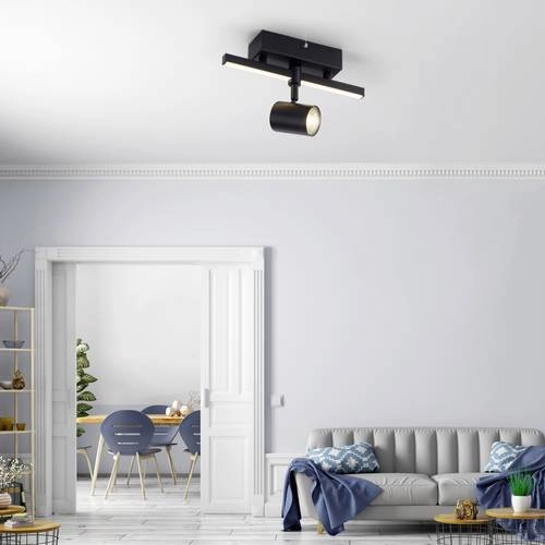 Kierunkowa lampa sufitowa Barik czarny reflektorek do holu