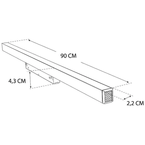 Lampa liniowa do szyn magnetycznych 3-fazowa 474 Domeno LED 30W 4000K metalowa czarna