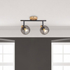 Regulowany plafon Grendel 3128 2-punktowa lampa sufitowa czarna drewno