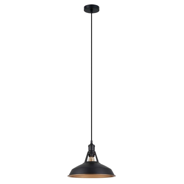 Industrialna LAMPA wisząca FREYA MDM-2315/1 M BK+GD Italux metalowa OPRAWA zwis loft czarny złoty