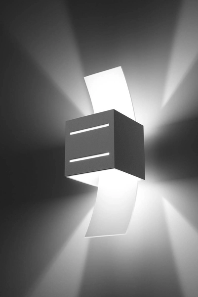 LAMPA ścienna SL.0203 metalowa OPRAWA kinkiet kostka biała