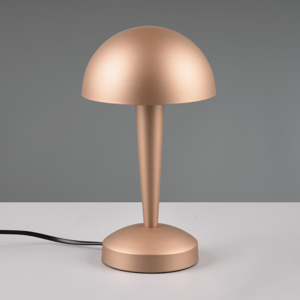Stołowa lampka do sypialni Canaria R59561165 grzybek metalowa kawowa