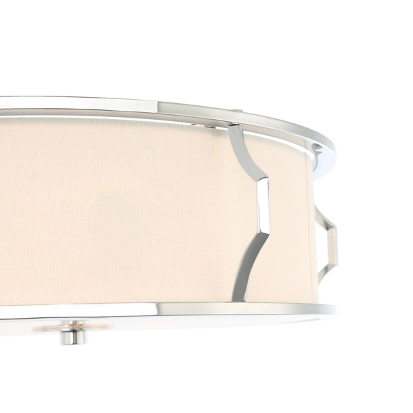 LAMPA sufitowa Pirelo PL Cromo Orlicki Design klasyczna OPRAWA okrągły plafon abażurowy biały chrom