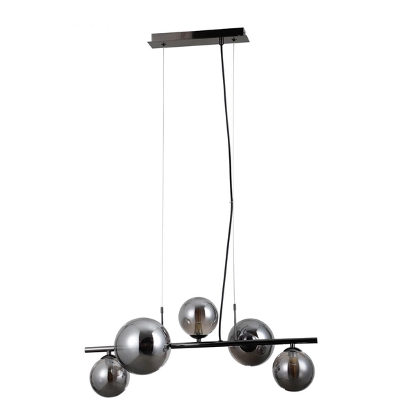 Molekułowa lampa wisząca Canello PND-406007-5A-BCR Italux metal szkło czarny chrom