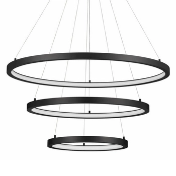 Potrójna lampa zwisowa Irun LE43301 Luces Exclusivas LED 108W 3000K ringi czarna biała