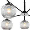 Modernistyczna LAMPA sufitowa 1859/5 8C BL Elem szklana OPRAWA loftowa molecular chrom czarna